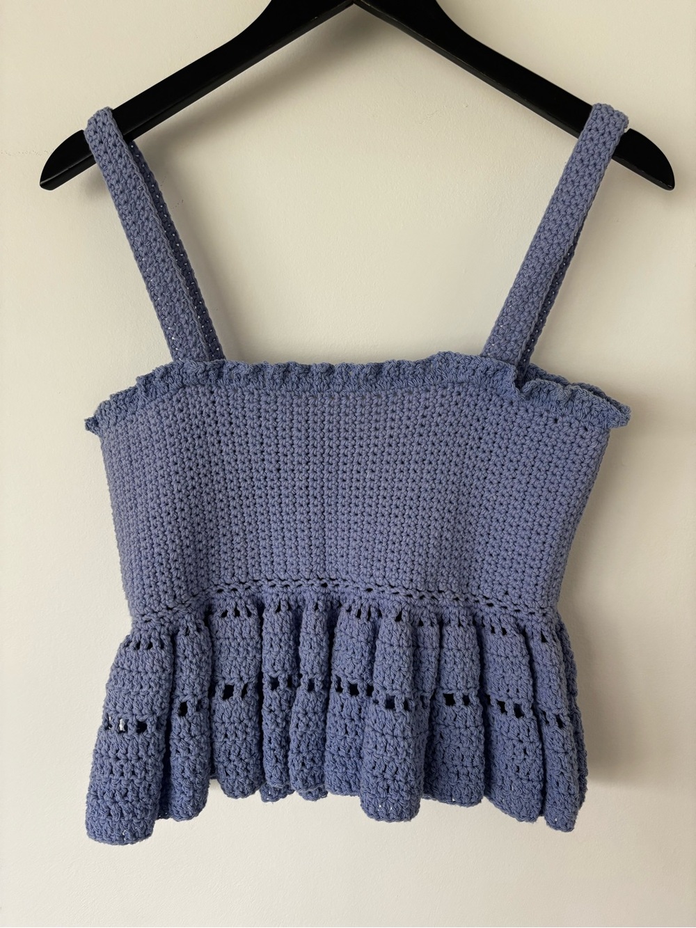 Crochet Ruffled Tank Top - Purple